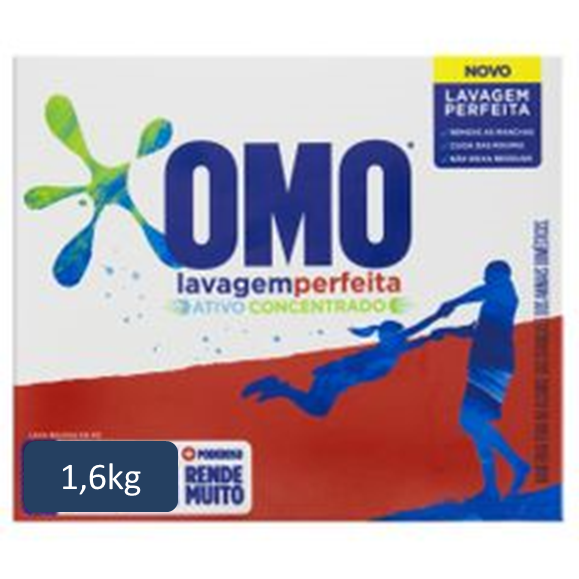 Omo Lava Roupa em Pó Lavagem Perfeita 1,6kg