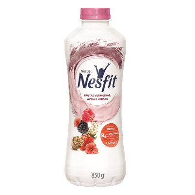 Nesfit Iogurte Frutas Vermelhas, Aveia e Hibisco 850g