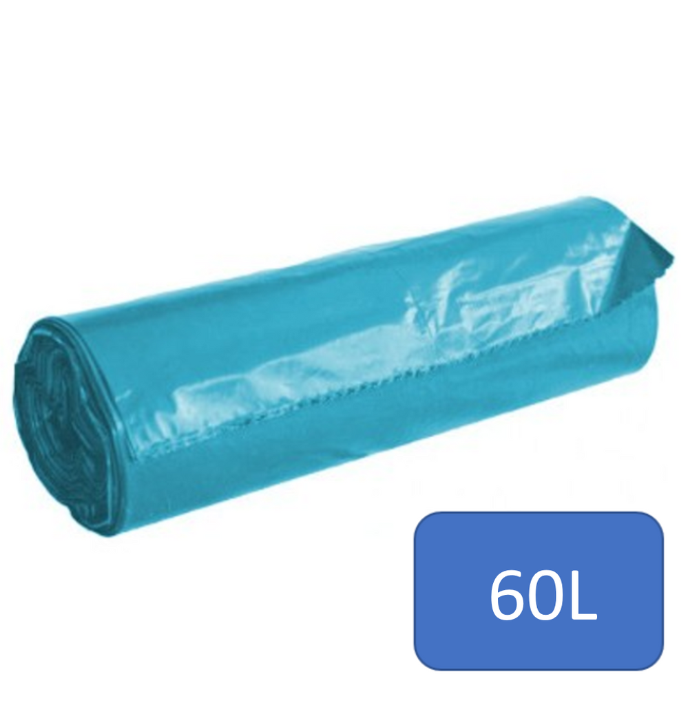 Saco de Lixo Utilo Azul Rolo Reforçado Capacidade 60L com 25 Unidades