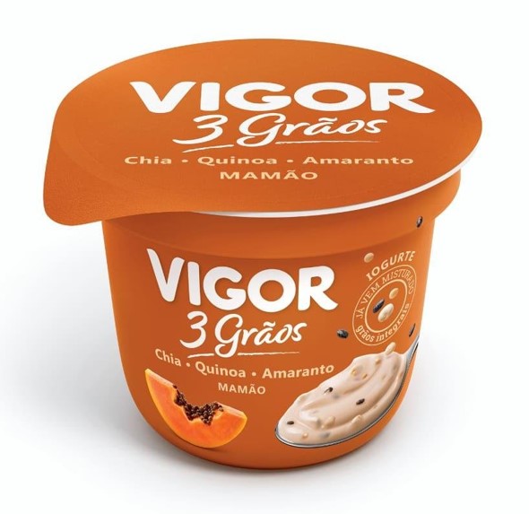 Vigor Iogurte 3 Grãos Mamão (Chia, Quinoa e Amaranto) 100g