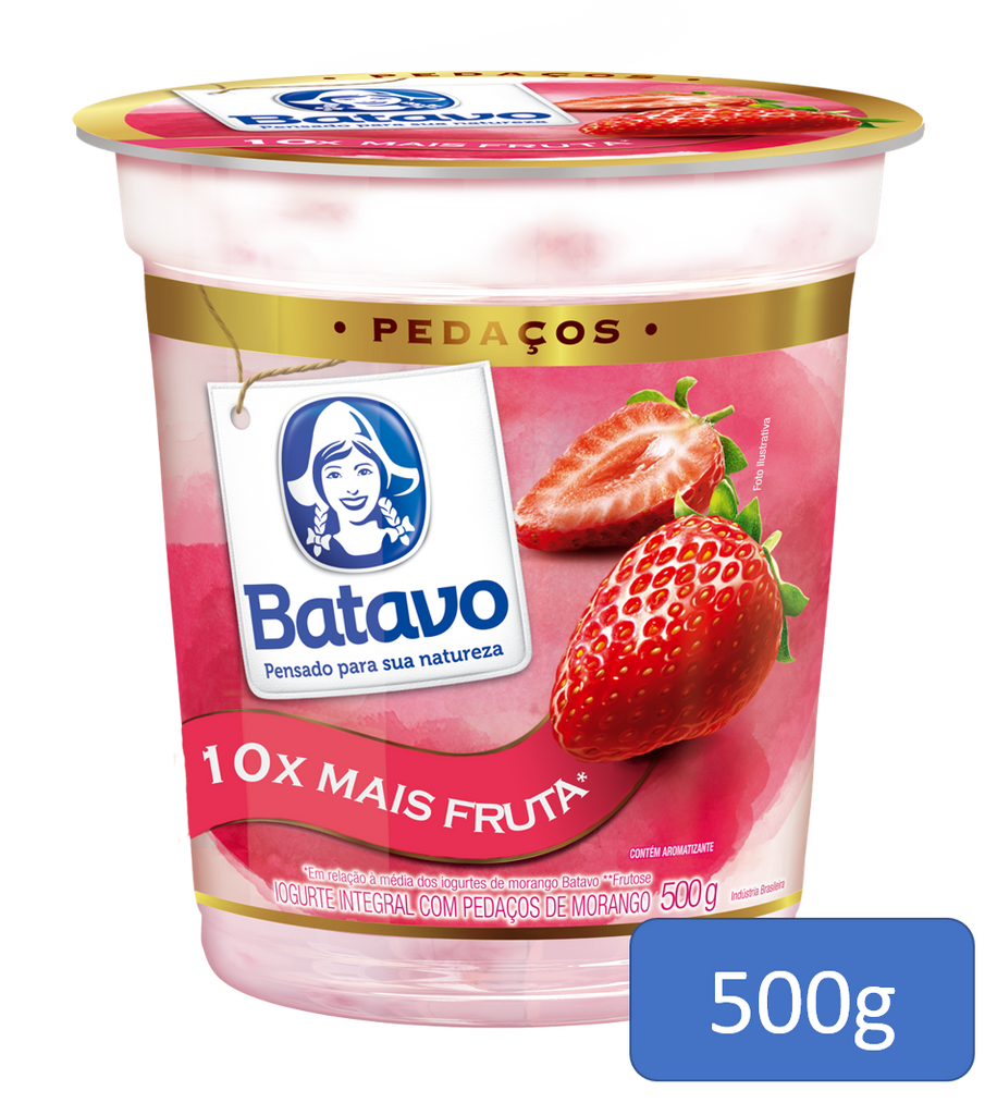 Batavo Iogurte Pedaços Morango 500g