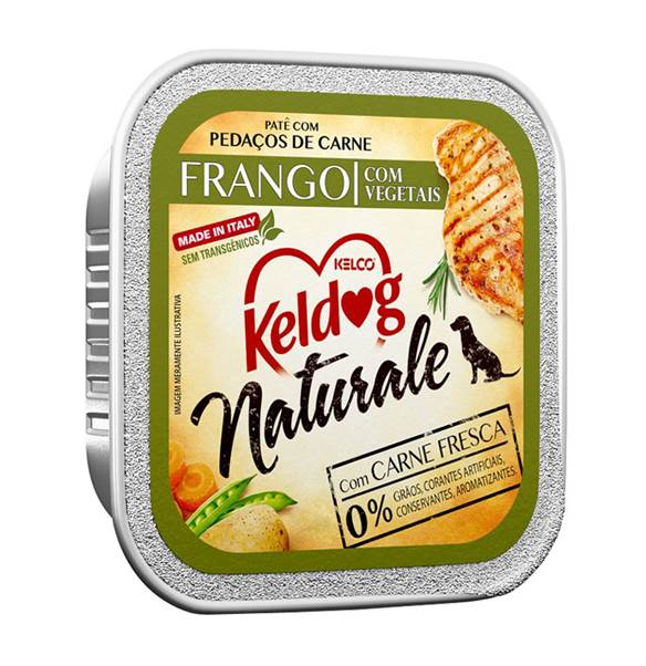 Keldog Pate com Pedaços de Carne de Frango com Vegetais Naturale 100g