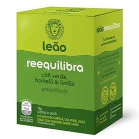 Leão Chá Reequilibra Chá Verde, Hortelã e Limão 10 saquinhos