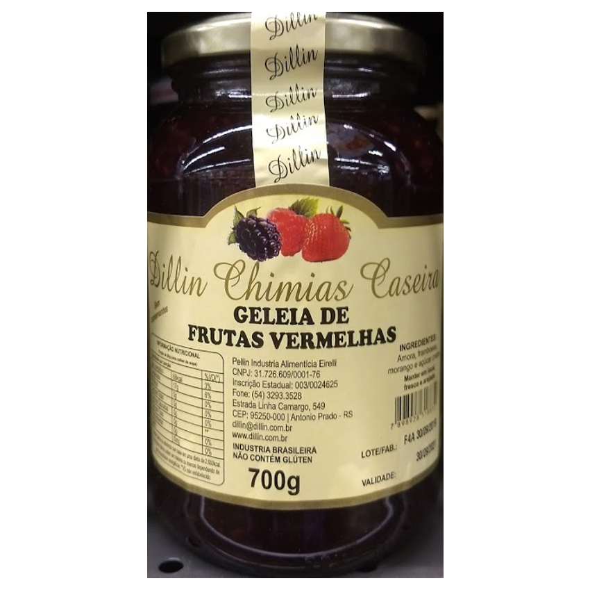 Geléia de frutas Colonial Dillin 700g- PRODUZIDA NA SERRA GAÚCHA (amora) :  : Alimentos e Bebidas