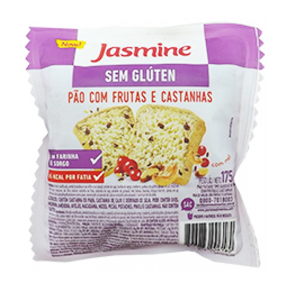 Jasmine Pão com Frutas e Castanhas Sem Glúten 175g