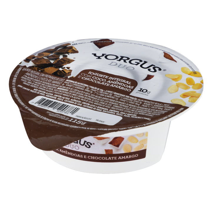 Yorgus Duo Iogurte Integral com Coco, Amêndoas e Chocolate Amargo 115g