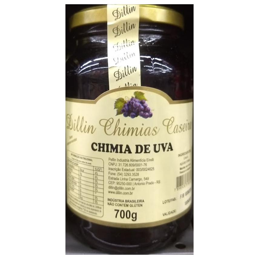 Geleia Dillin Chimias de Uva 700g - Família Scopel Delivery