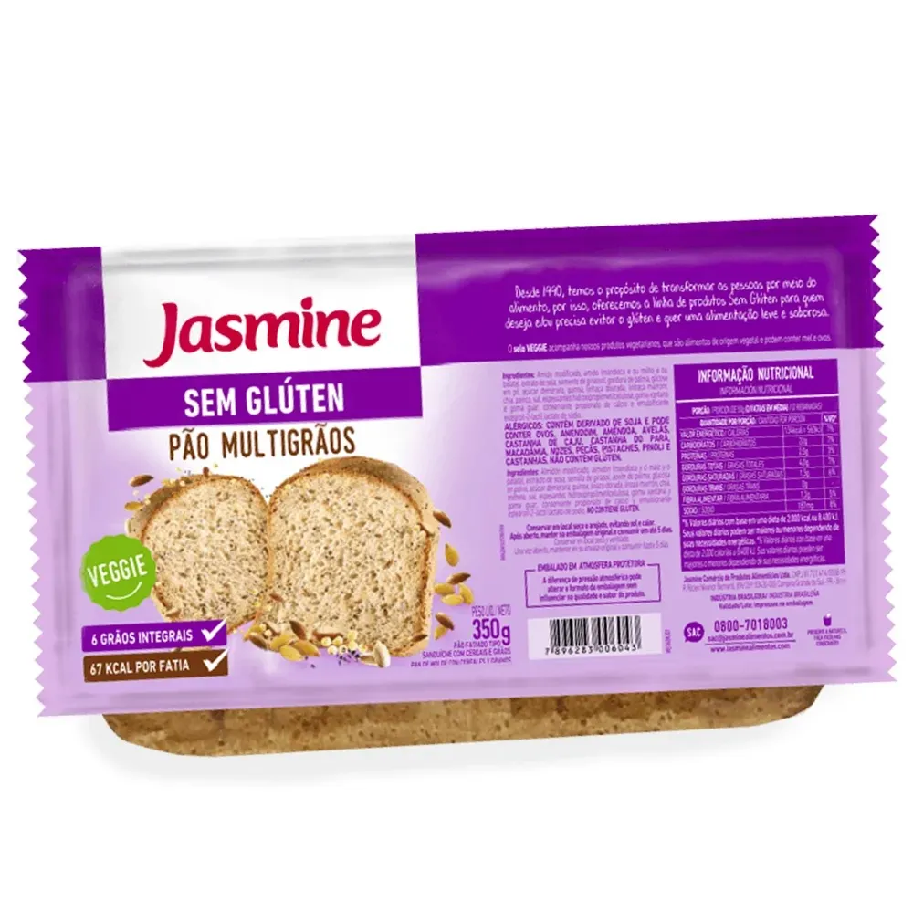 Jasmine Pão Multigrãos Sem Glúten 350g