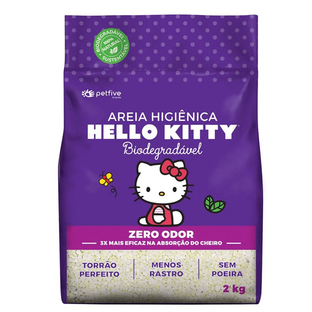 Hello Kitty Areia Higiênica Zero Odor 2kg
