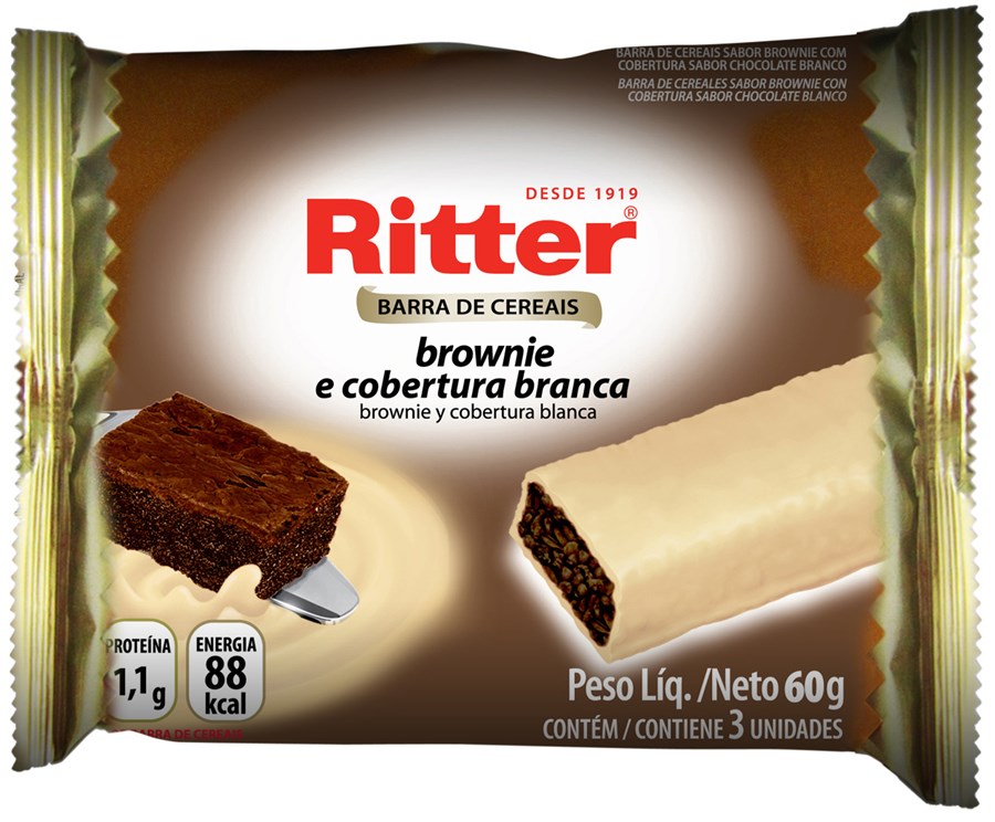 Ritter Barra de Cereais Brownie e Cobertura Branca 60g