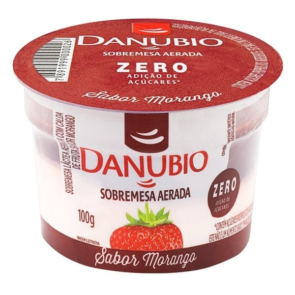 Danubio Sobremesa Morango Zero Açúcar 100g