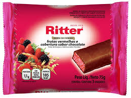 Ritter Barra de Cereais Frutas Vermelhas e Cobertura sabor Chocolate 75g