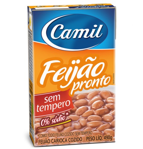 Camil Feijão Carioca sem Tempero 490g