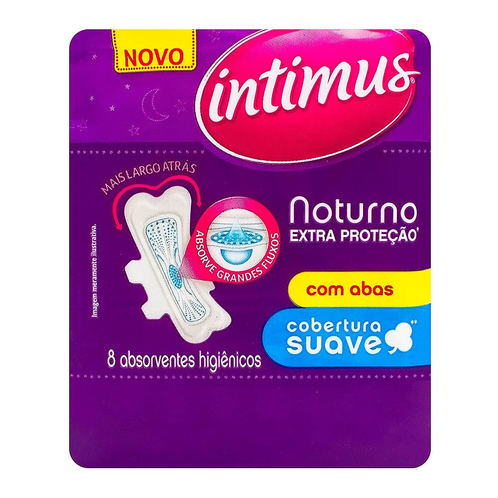 Intimus Noturno Extra Proteção Cobertura Suave Com Abas 8 unidades